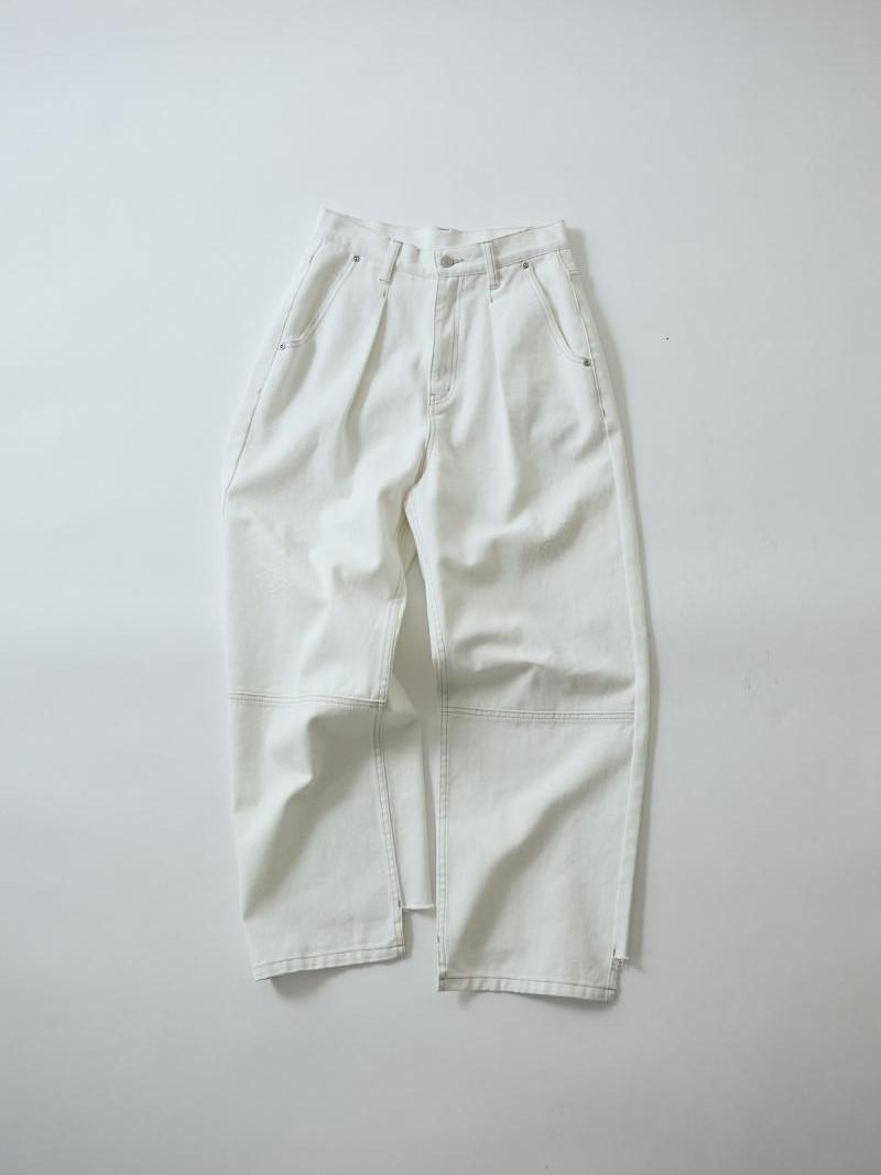 select shop Amitie / 【YENN】HIGH RISE TUCK WIDE PT WHITE [Y232 ...